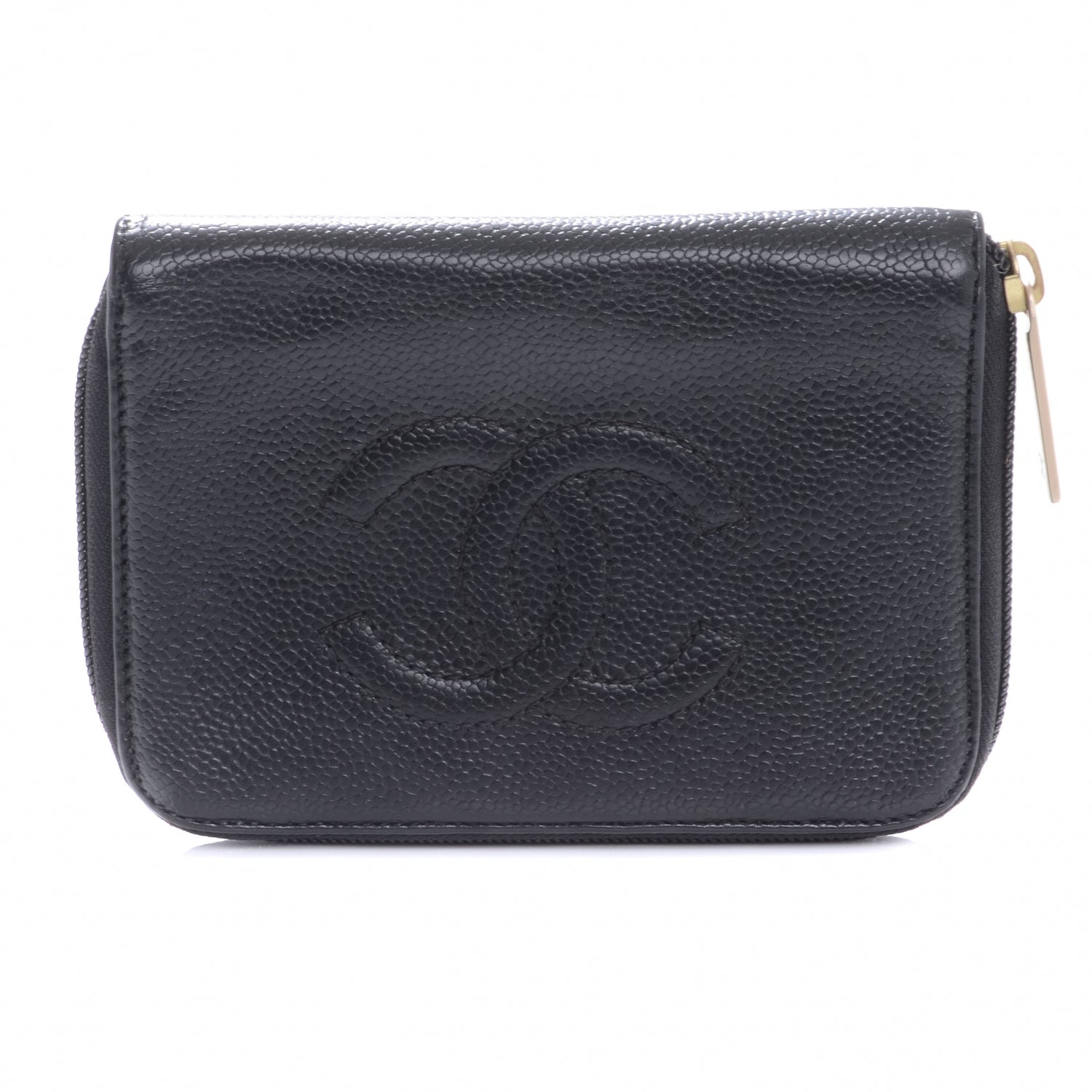 Chanel Caviar Zip Around Wallet Black 1 of 8