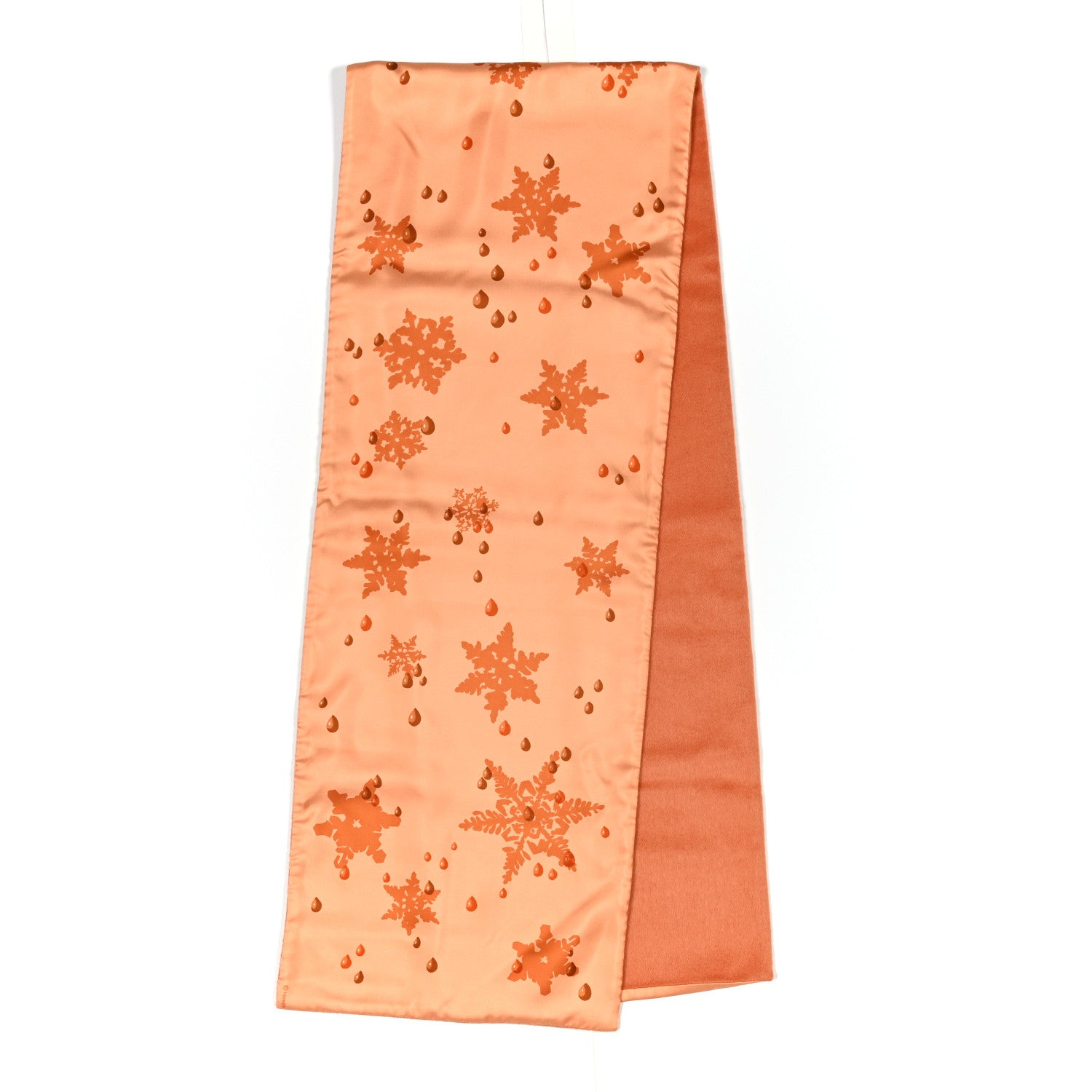 Hermes Silk Angora Snowflakes Scarf Orange 4 of 8