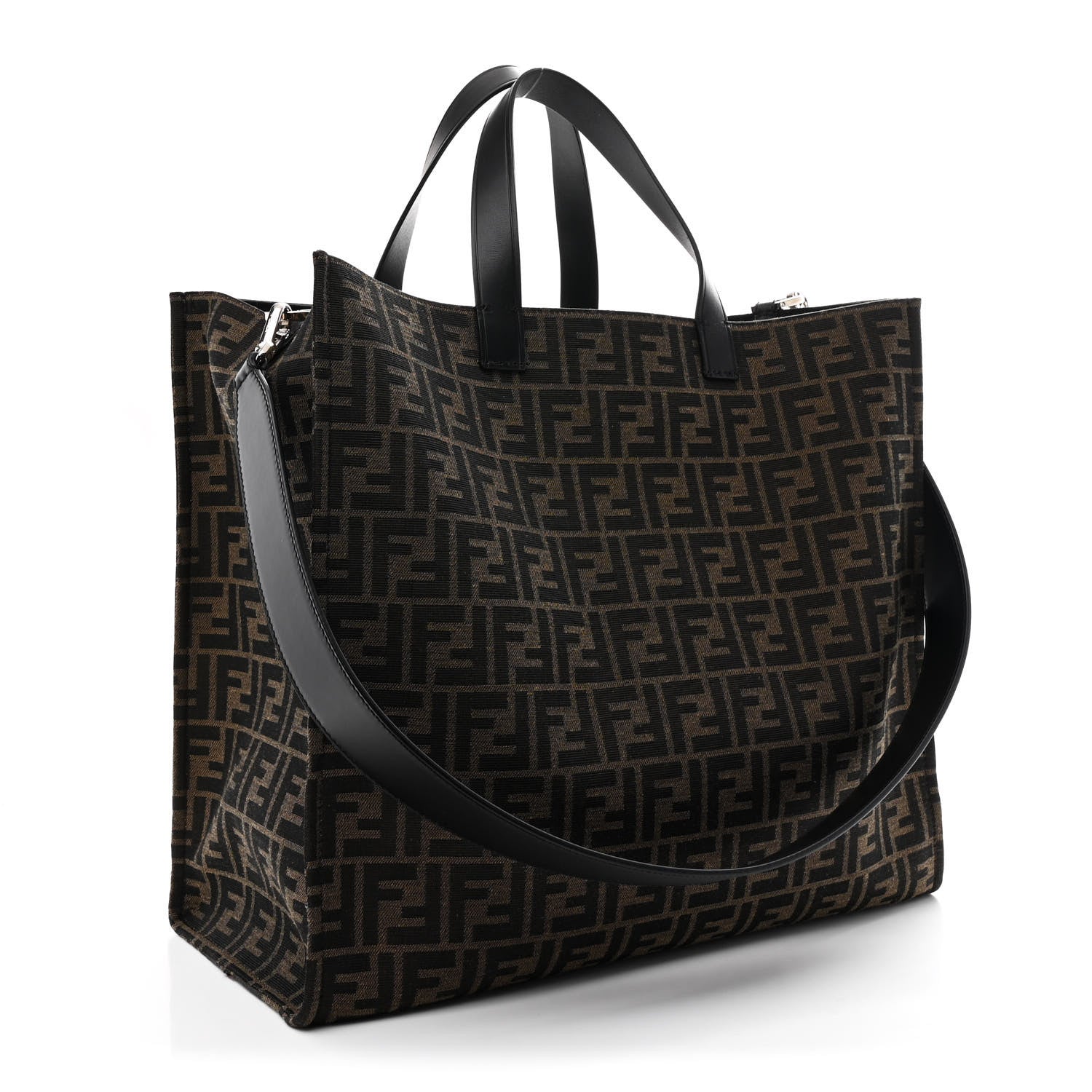 Fendi X FRGMT X POKEMON Fabric Jacquard FF Pokemon Shopping Tote Bag Tobacco Moro Giallo Mimosa 2 of 9