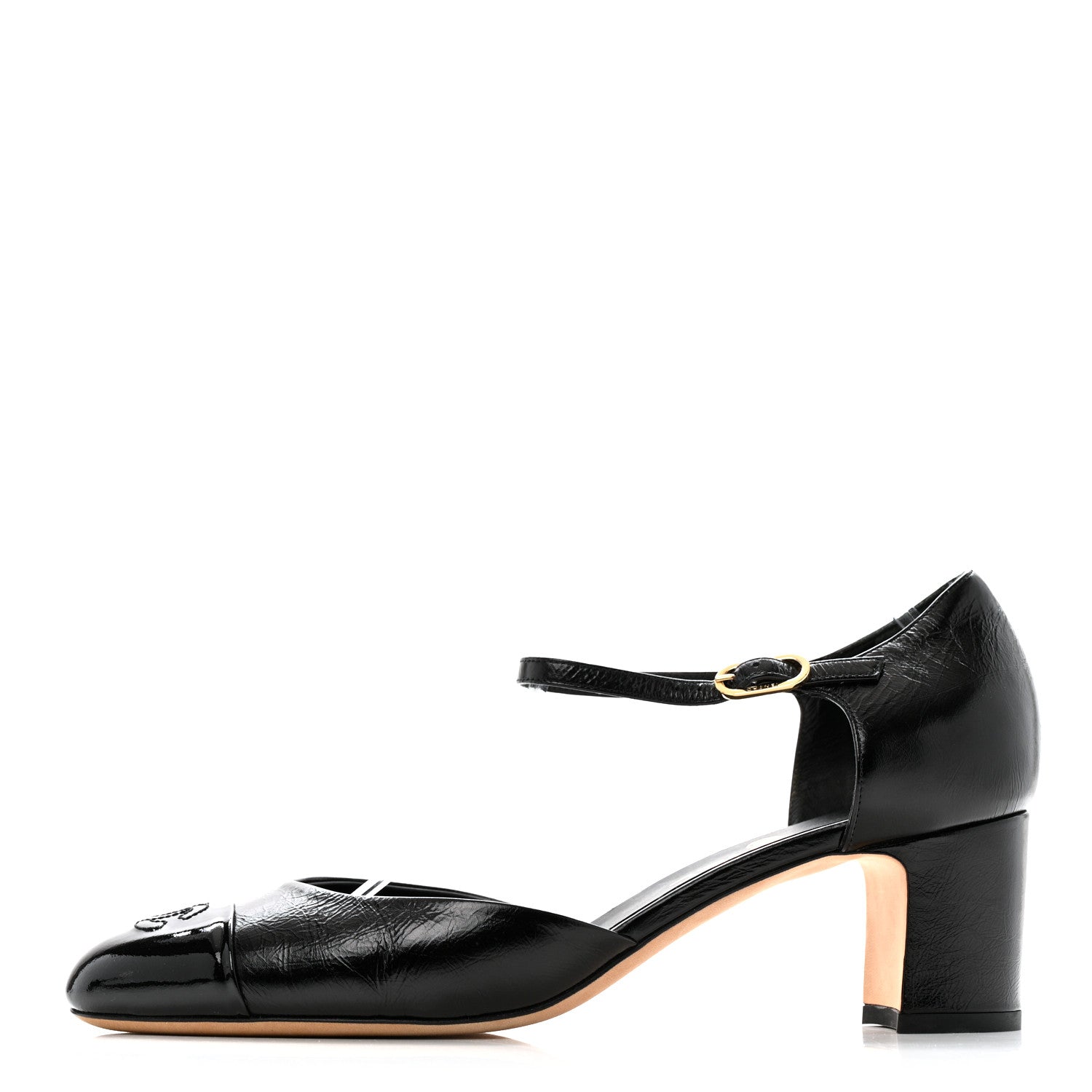 Chanel Patent Calfskin Cap Toe CC Slingback Pumps 40 Black 1 of 10