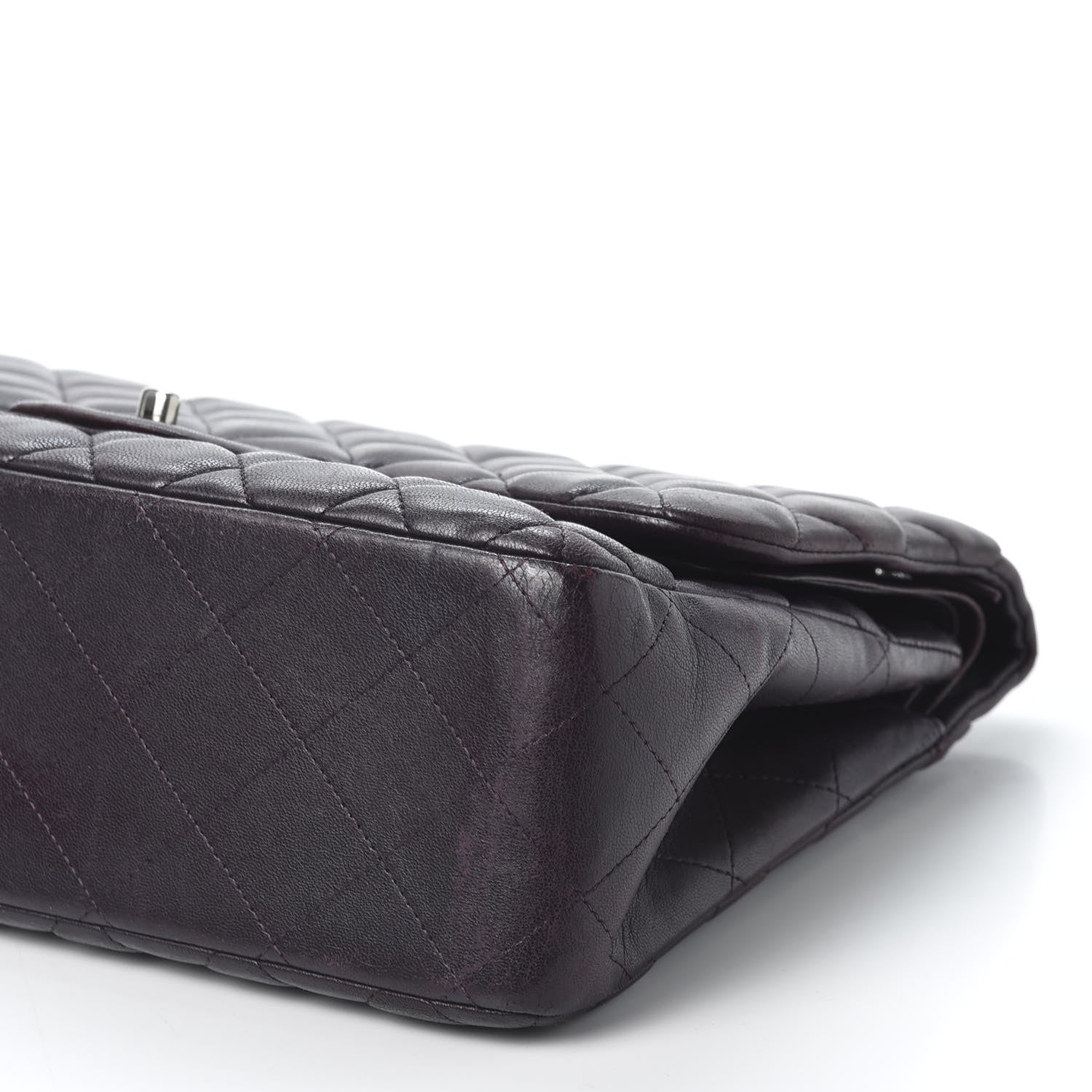 Chanel Lambskin Quilted Jumbo Double Flap Purple 6 of 9