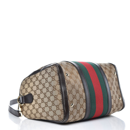 Gucci Monogram Vintage Web Medium Boston Dark Brown 4 of 19