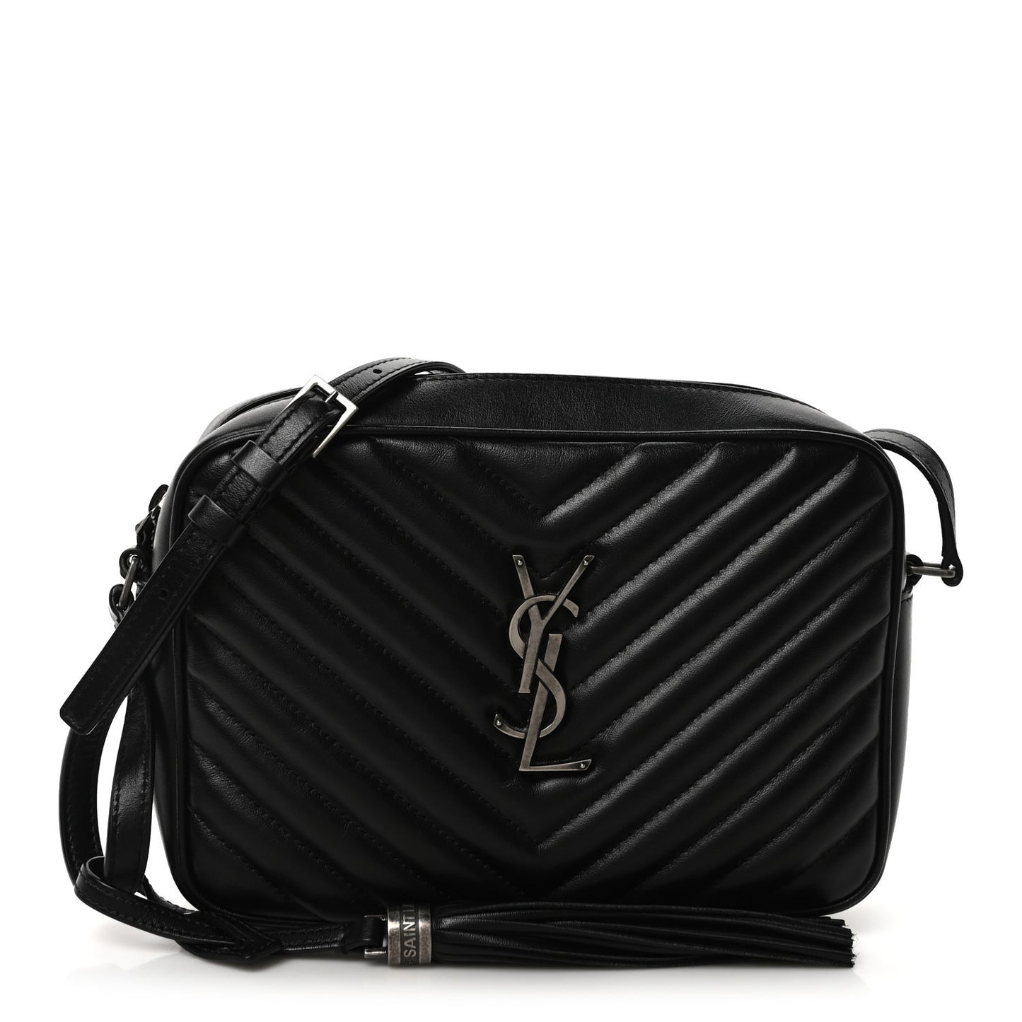 Calfskin Matelasse Monogram Lou Camera Bag Black