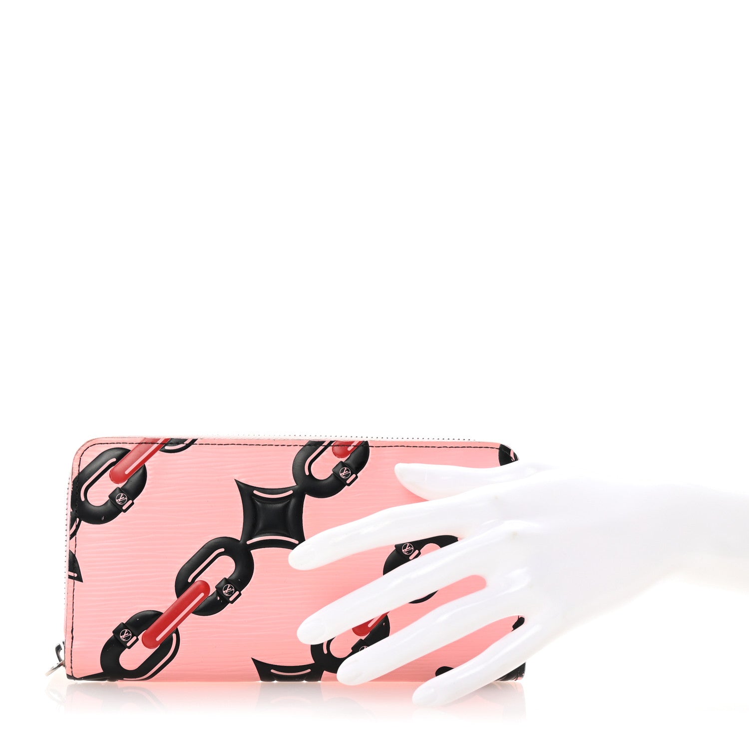 Louis Vuitton Epi Chain Flower Print Twist Zippy Wallet Pink 2 of 6