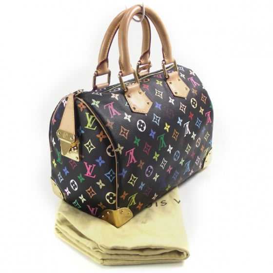 Louis Vuitton Monogram Multicolor Speedy 30 Black 3 of 9