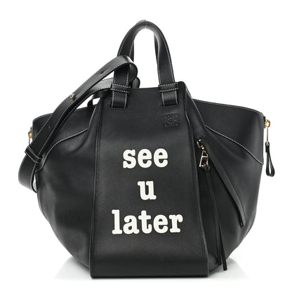 Loewe Calfskin Medium See U Later Hammock Shoulder Bag Black White 1 of 11