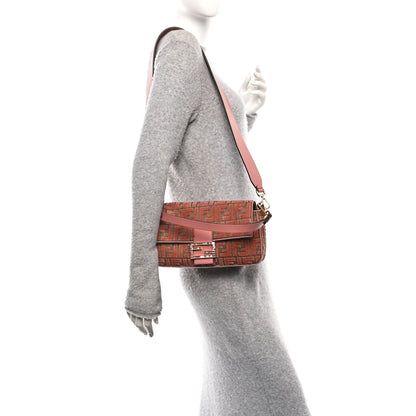 Fendi Velvet Jacquard Crystal FF Baguette Macaron 2 of 11