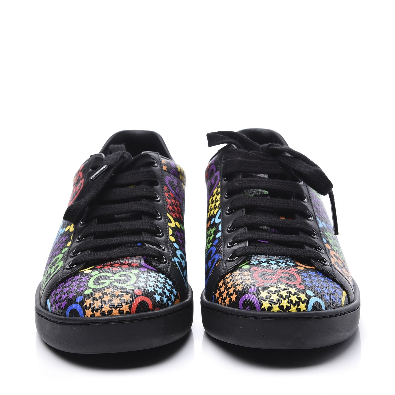 Gucci GG Supreme Monogram Psychedelic Womens Ace Sneakers 37 Black Multicolor 3 of 11