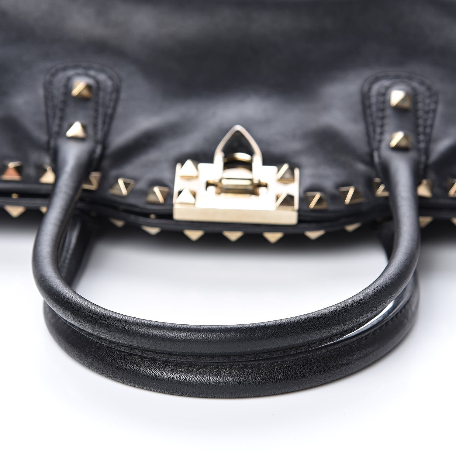 Valentino Garavani Vitello Rockstud Dome Satchel Black 14 of 18
