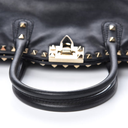 Valentino Garavani Vitello Rockstud Dome Satchel Black 14 of 18