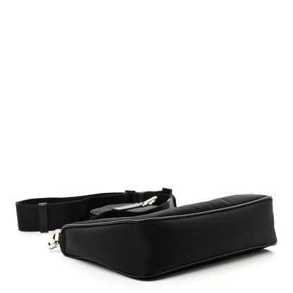 Prada Re-Nylon Saffiano Pocket Zippered Shoulder Bag Black 3 of 8