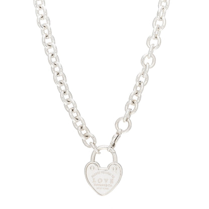 Tiffany Sterling Silver Return To Tiffany Love Heart Lock Pendant Necklace 1 of 4