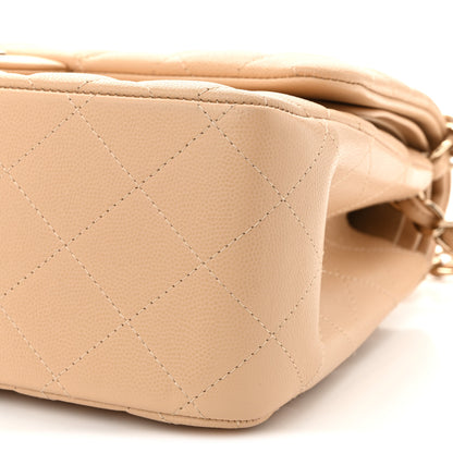 Chanel Caviar Quilted Jumbo Double Flap Light Beige 10 of 10