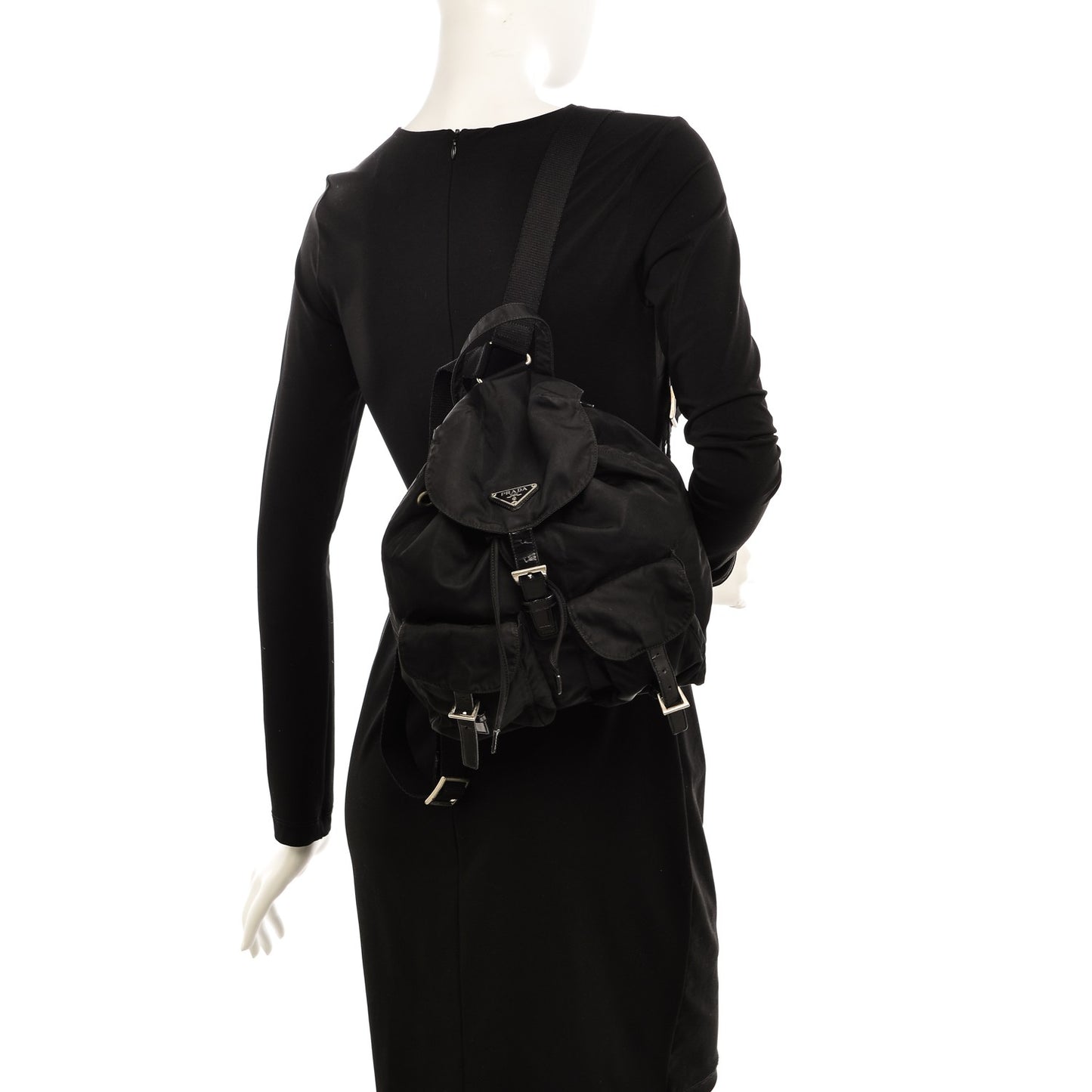 Nylon Vela Medium Backpack Black