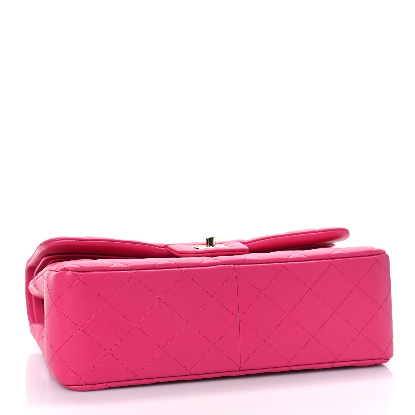 Lambskin Quilted Jumbo Double Flap Dark Pink