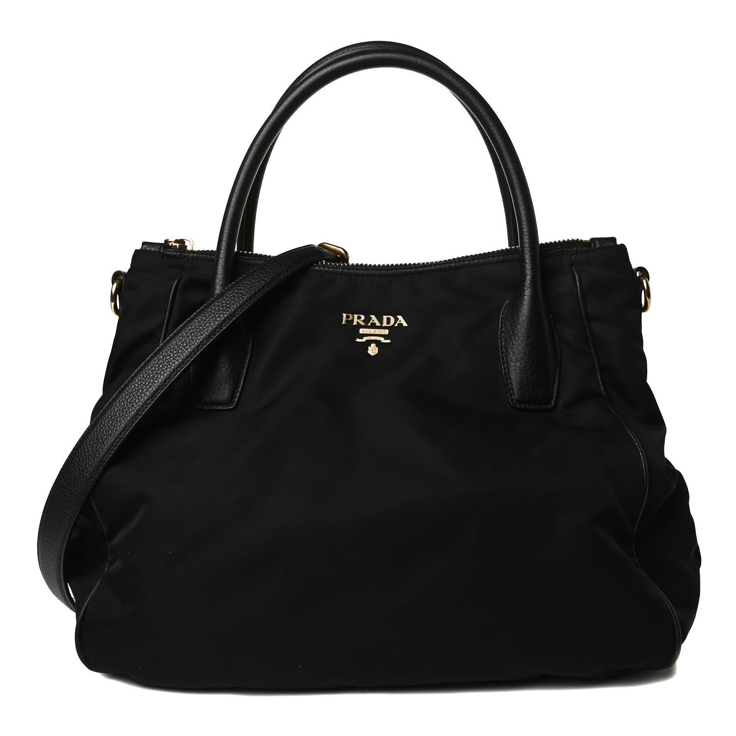 Prada Tessuto Nylon Cervo Shoulder Bag Black 1 of 18