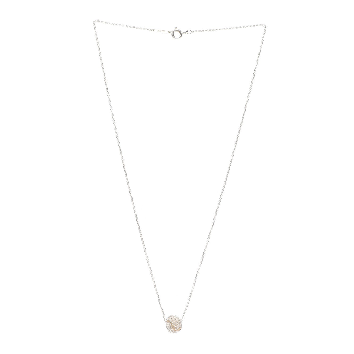 Tiffany Sterling Silver Twist Knot Pendant Necklace 3 of 5