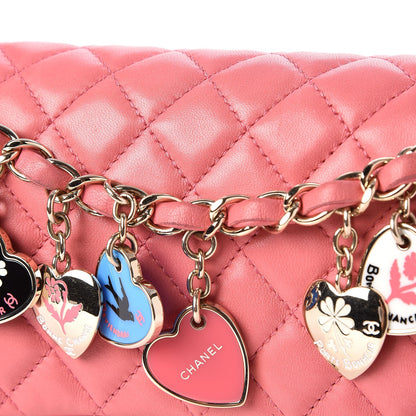 Chanel Lambskin Quilted Valentine Charms Medium Single Flap Pink 9 of 10