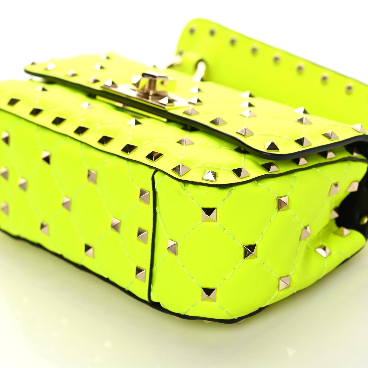 Valentino Garavani Calfskin Mini Rockstud Spike Shoulder Bag Lime 9 of 10