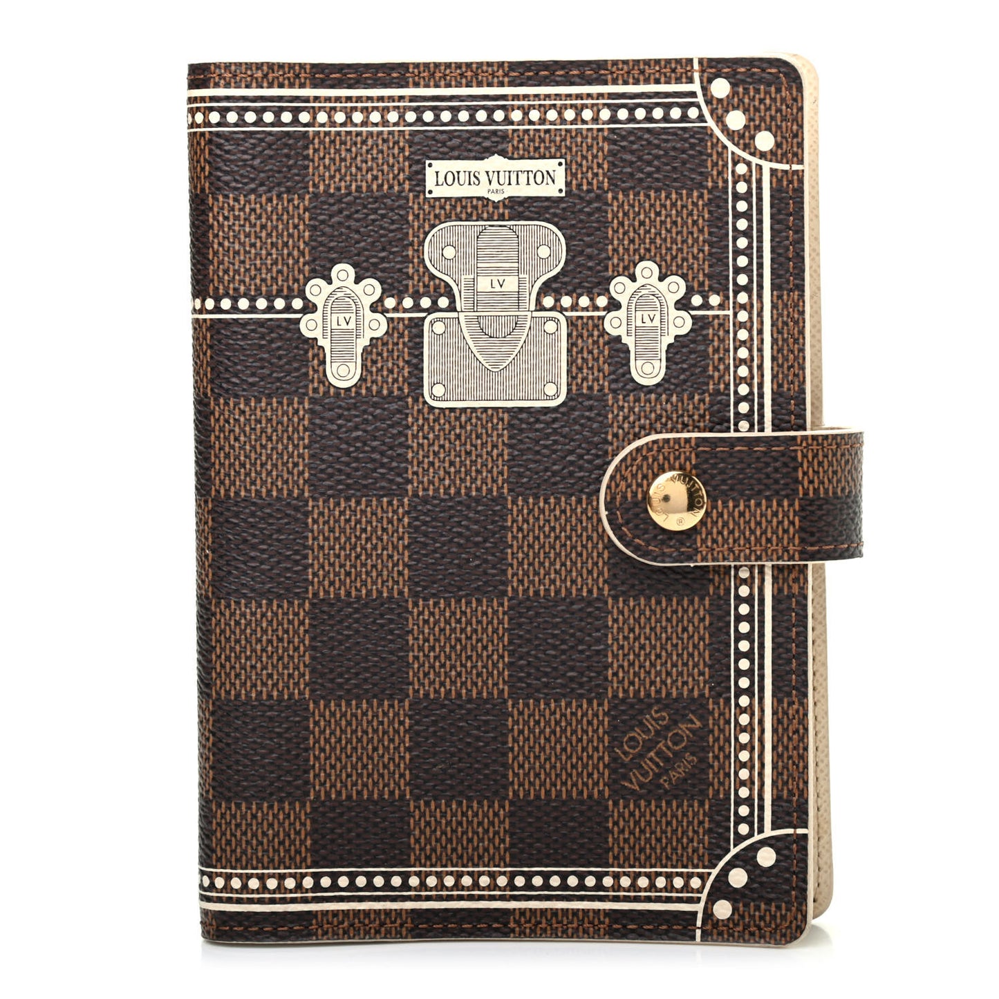 Damier Ebene Trunk Small Ring Agenda Cover White