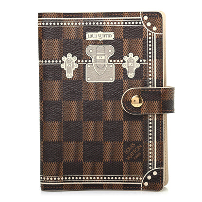 Louis Vuitton Damier Ebene Trunk Small Ring Agenda Cover White 1 of 4