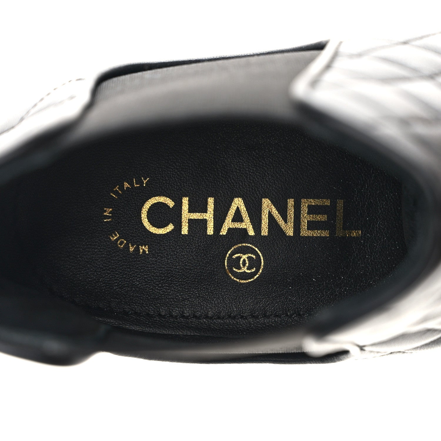 Chanel Lambskin Patent Chain Cap Toe Quilted Short Boots 38.5 Black 8 of 9