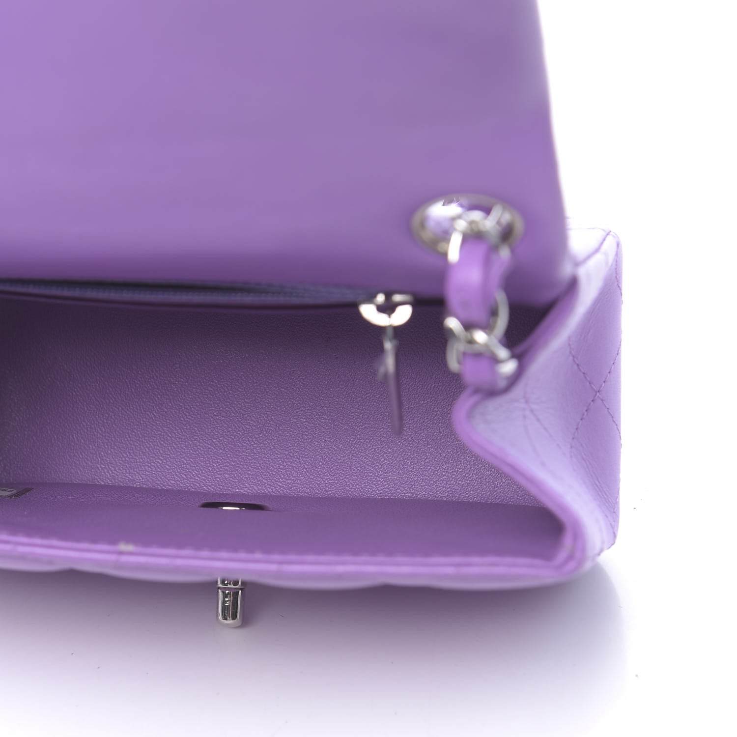 Chanel Lambskin Quilted Mini Square Flap Dark Purple 5 of 11