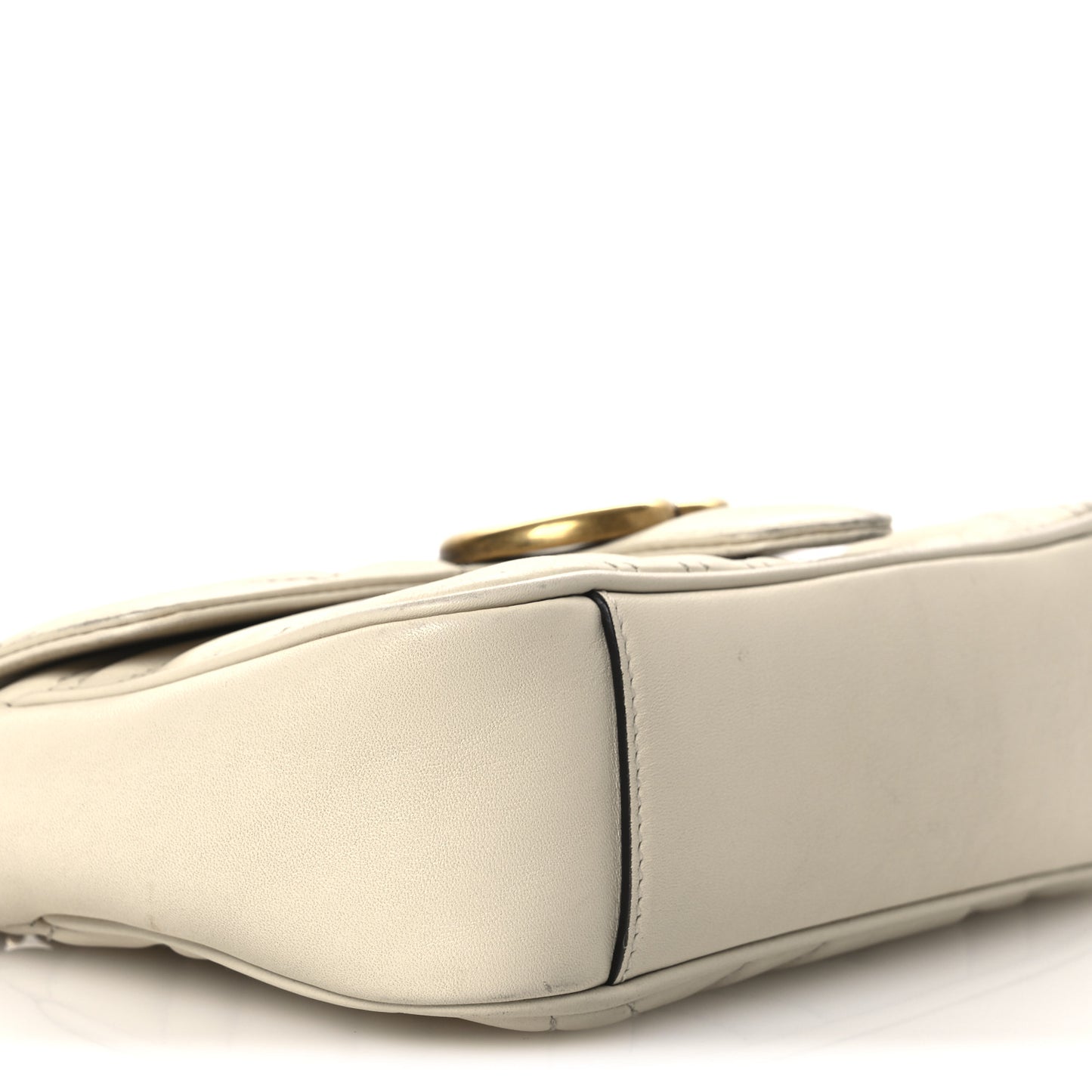 Calfskin Matelasse Mini GG Marmont Shoulder Bag White
