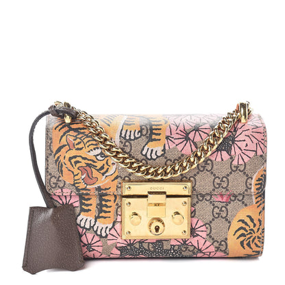 Gucci GG Supreme Monogram Bengal Small Padlock Shoulder Bag Beige Pink 1 of 9