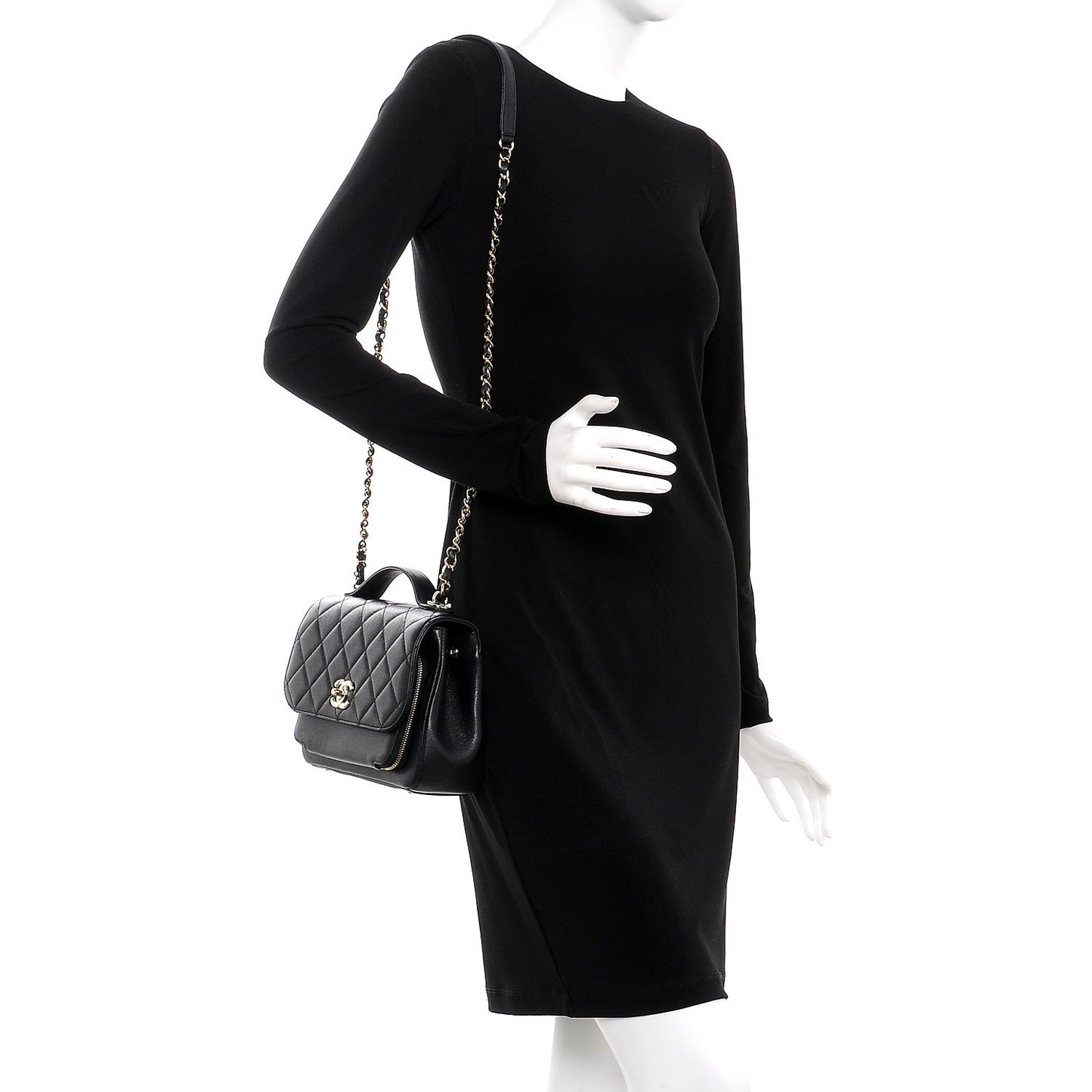 Caviar Quilted Medium Business Affinity Flap Black