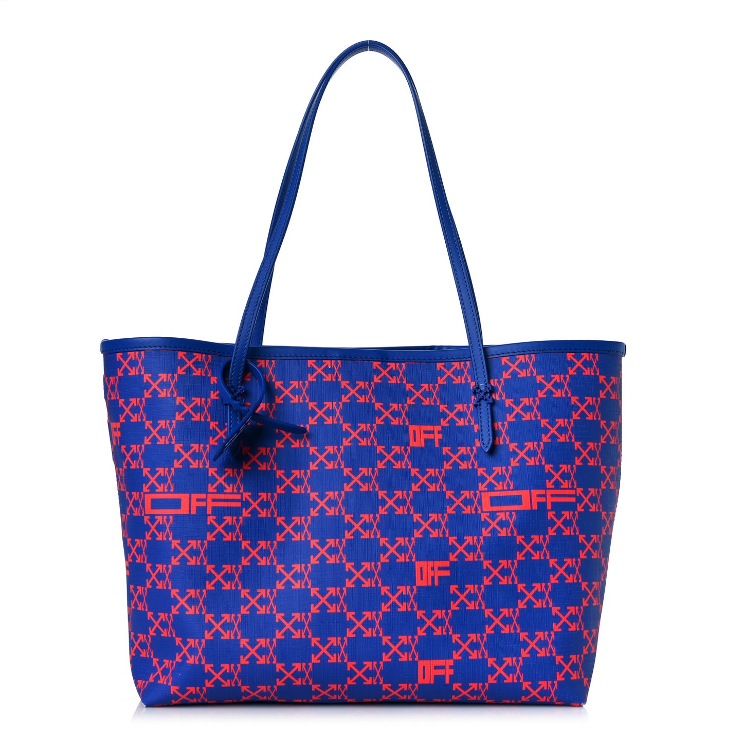 Coated Canvas Arrow Print Day Off Tote Bag Cobalt Blue