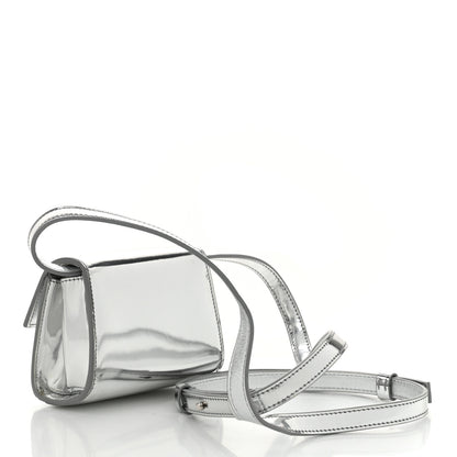 Salvatore Ferragamo Metallic Calfskin Gancini Credit Card Holder With Strap Argento 3 of 10