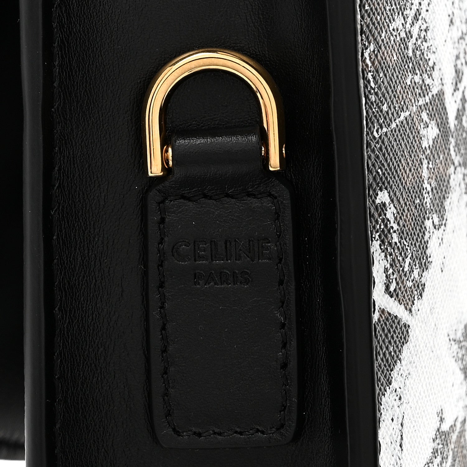 CELINE ブラック ケース Celine Triomphe Canvas Calfskin Cartable Small Briefcase Black