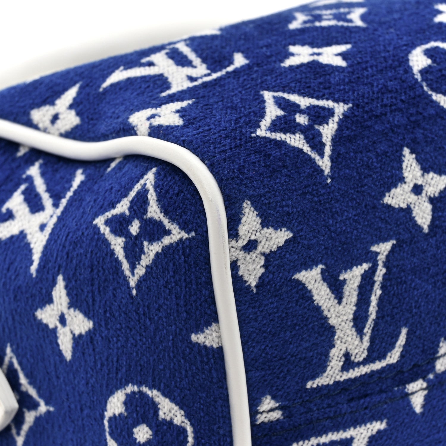 Louis Vuitton Jacquard Velvet Monogram LV Match Speedy Bandouliere 20 Blue 11 of 13