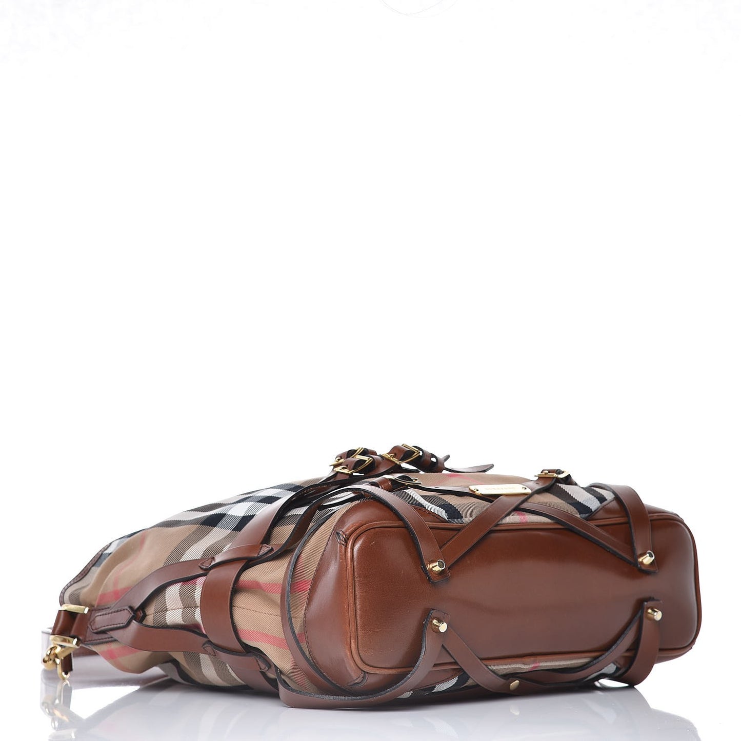 House Check Bridle Calfskin Medium Gosford Hobo Dark Tan