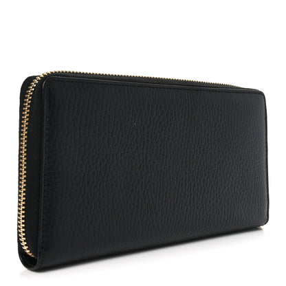 Gucci Dollar Calfskin GG Marmont Zip Around Wallet Black 3 of 8
