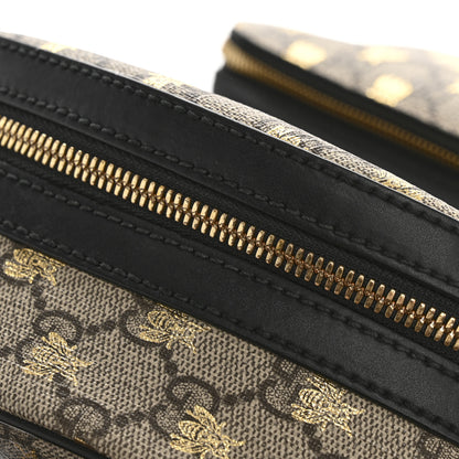 Gucci GG Supreme Monogram Bees Print Small Day Backpack Beige Oro Black 12 of 12