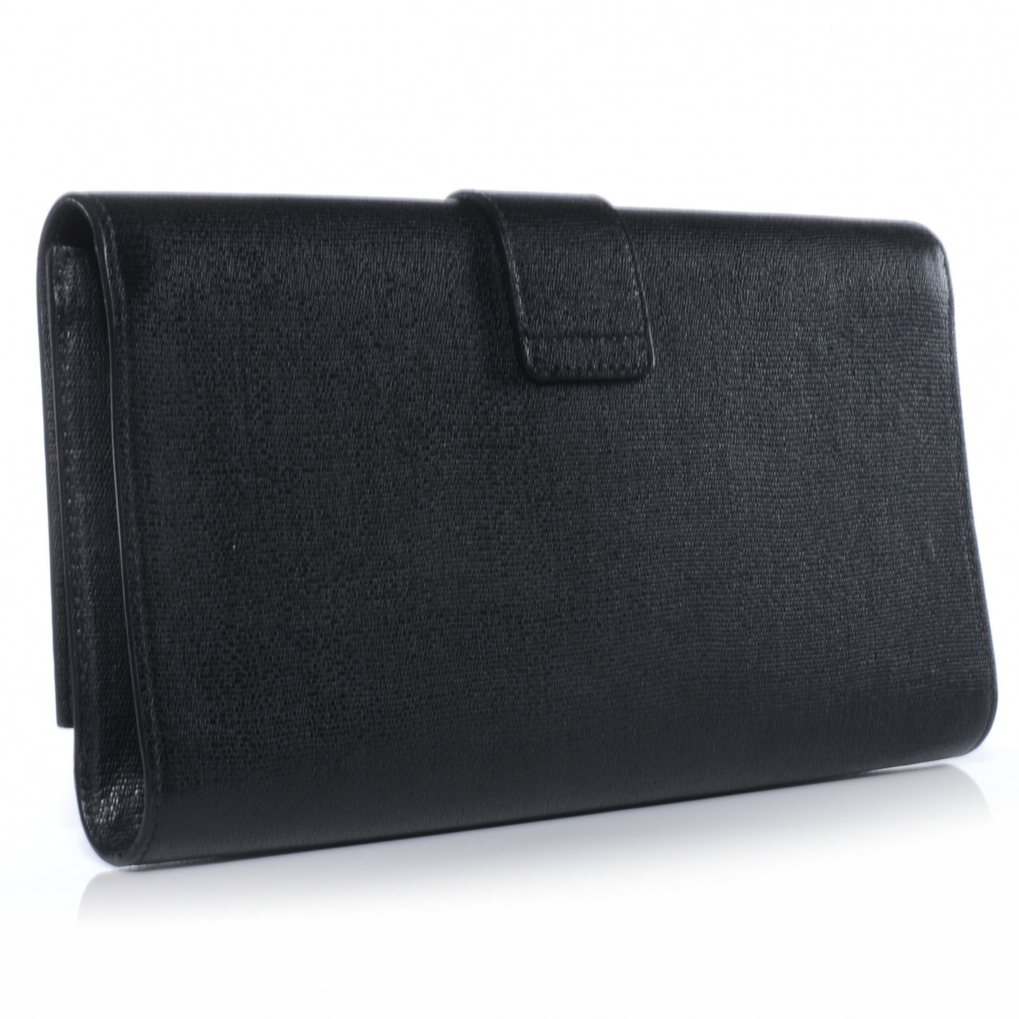 Textured Leather ChYc Clutch Black
