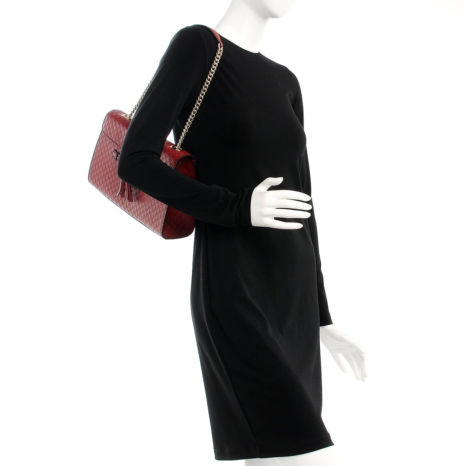 Gucci Microguccissima Medium Emily Chain Shoulder Bag Red 2 of 7