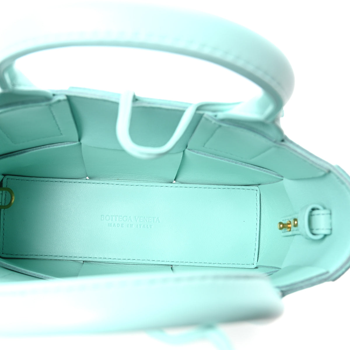 Bottega Veneta Grained Calfskin Maxi Intrecciato Mini Arco Tote Pale Blue 6 of 10