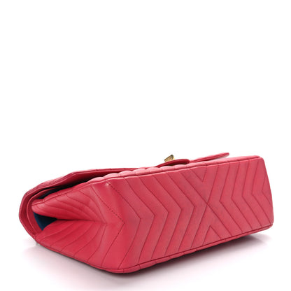 Chanel Sheepskin Chevron Quilted 2.55 Reissue 226 Flap Dark Pink 4 of 11