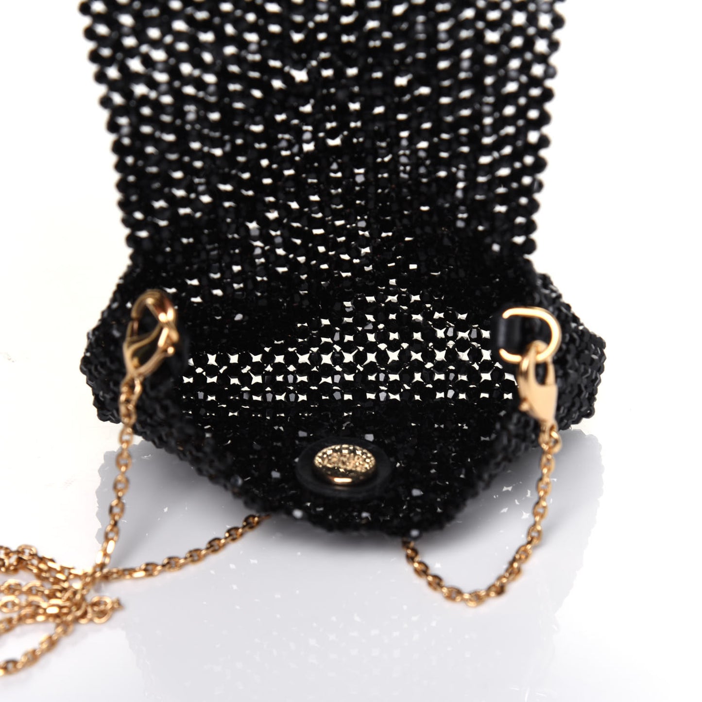 Crystal Vitello King Beaded Mini Pico Baguette Charm Black