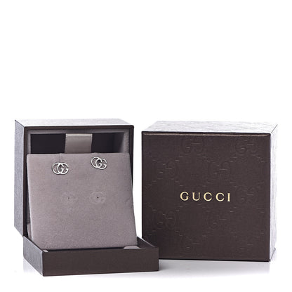 Gucci 18K White Gold GG Tissue Stud Earrings 5 of 5
