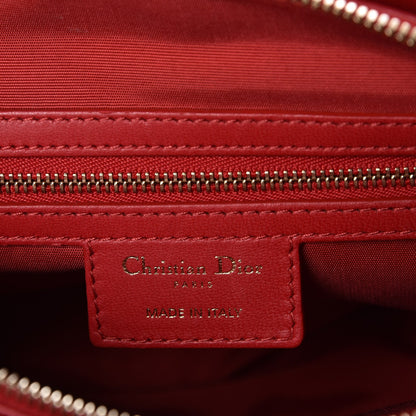 Christian Dior Lambskin Cannage Small Dior Soft Zipped Shopping Tote Red 6 of 7
