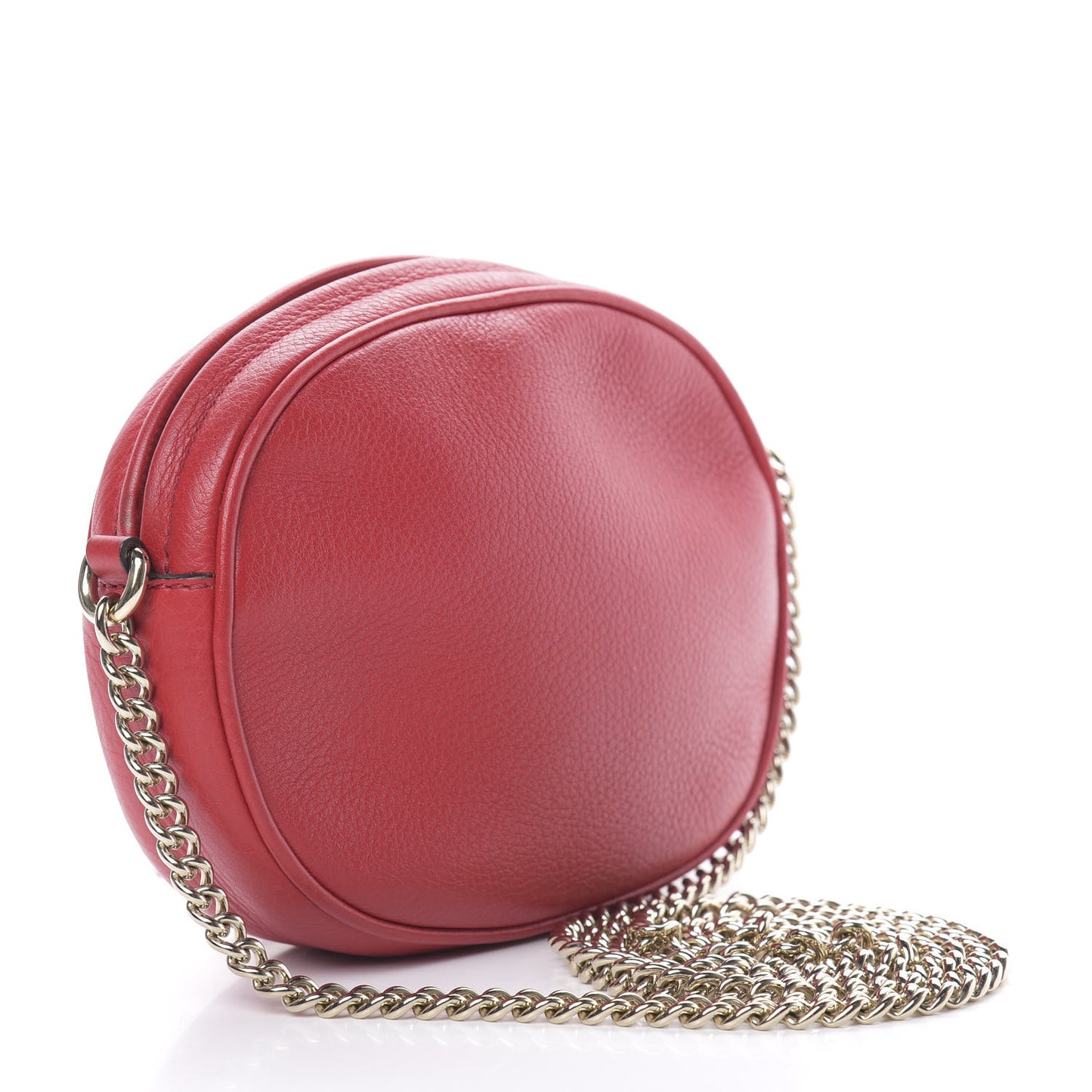 Pebbled Calfskin Mini Soho Chain Bag Tabasco Red