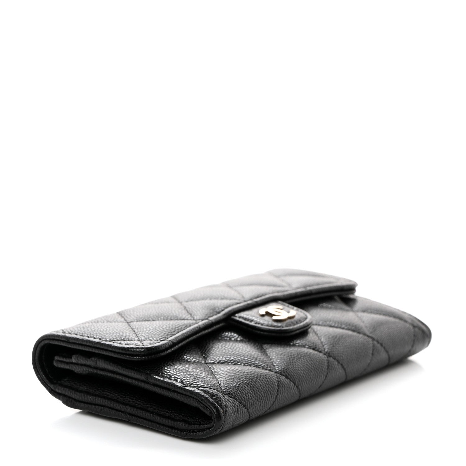 Chanel Caviar Quilted Medium Gusset Flap Wallet Black 4 of 9