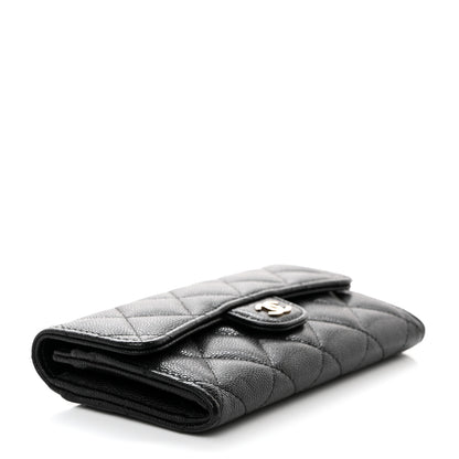 Chanel Caviar Quilted Medium Gusset Flap Wallet Black 4 of 9