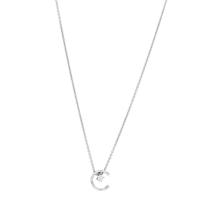 Chanel 18K White Gold Diamond Coco Crush C Necklace 1 of 5