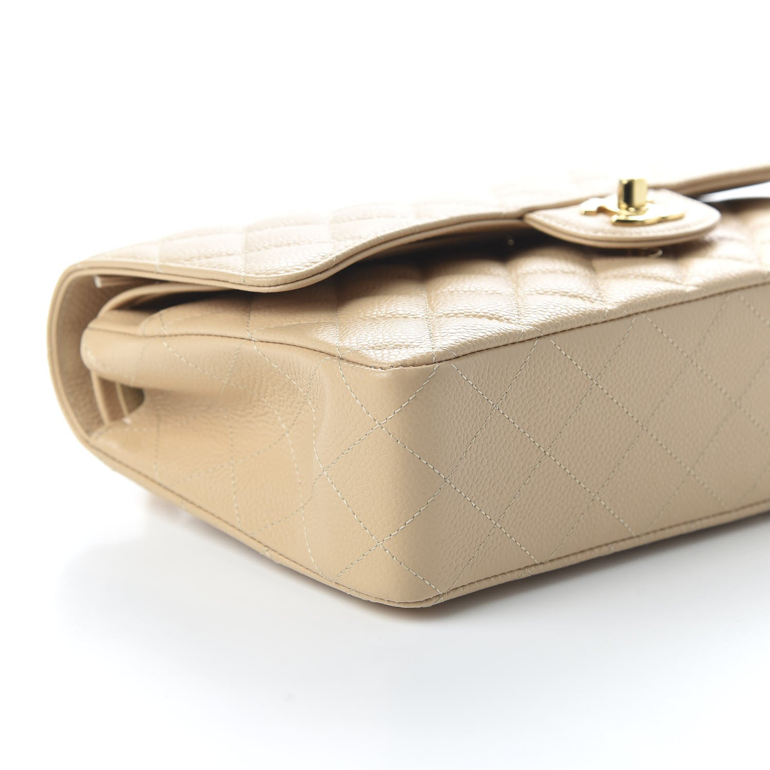 Chanel Caviar Quilted Medium Double Flap Beige Clair 6 of 10