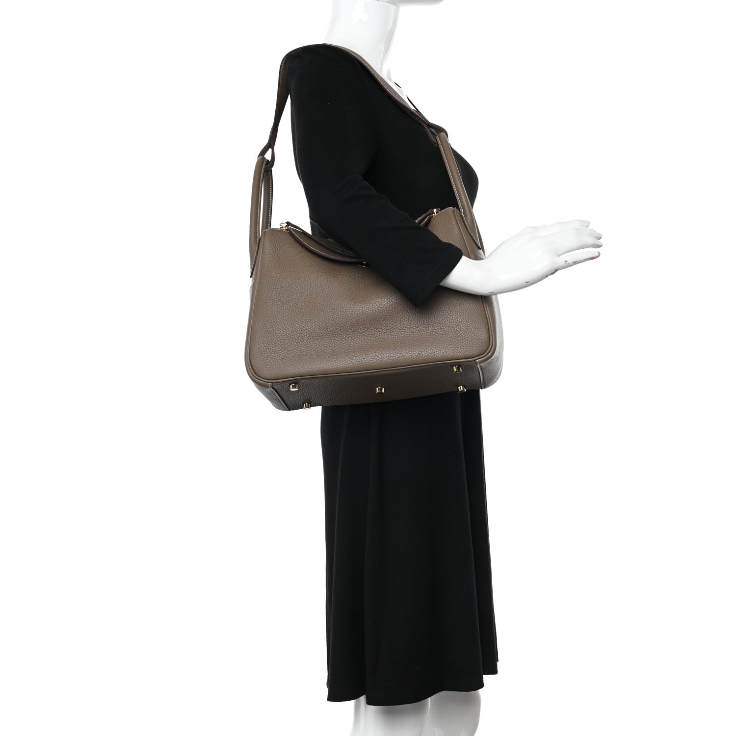 Hermes Taurillon Clemence Lindy 30 Etoupe 2 of 11